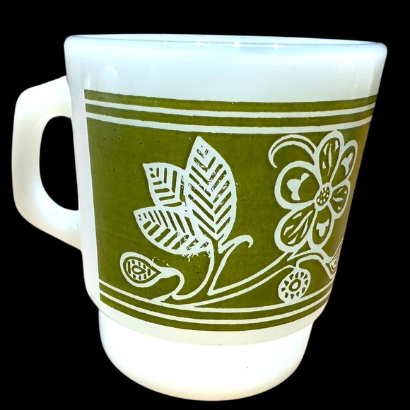 FIRE KING FLOWER DAISY LITHOGRAPH MUG - Picture 2 of 4